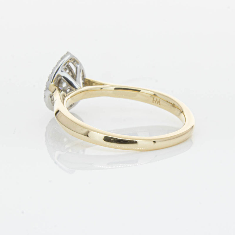 14ct Yellow Gold Diamond Pear Saturn Ring-Ring-Walker & Hall