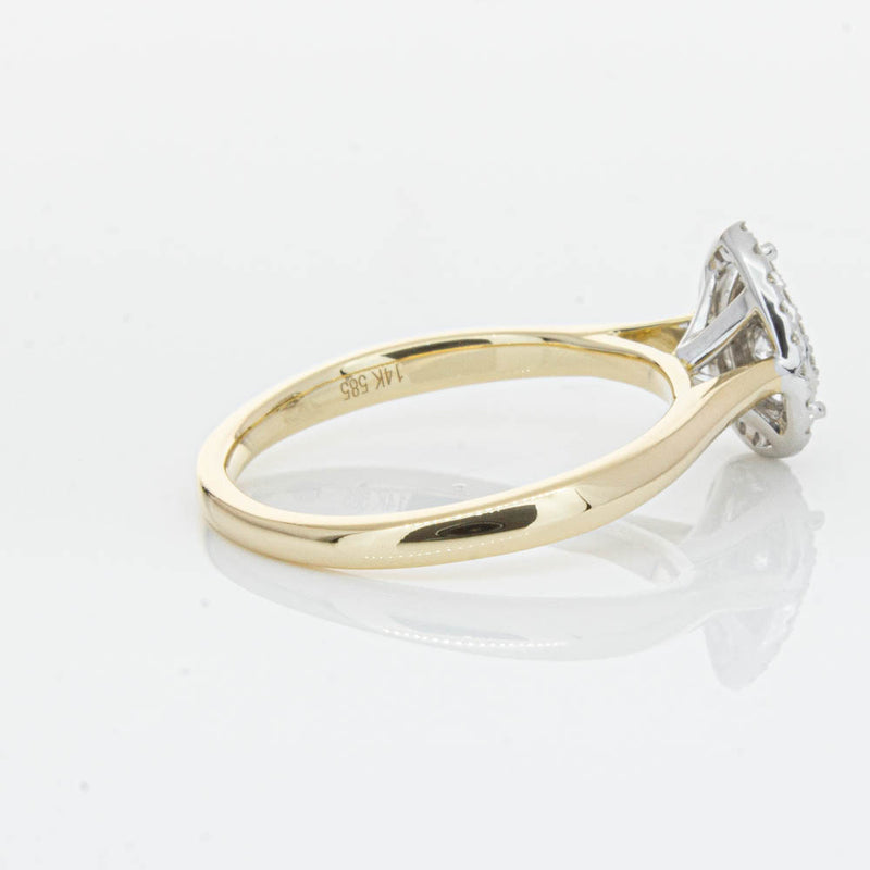 14ct Yellow Gold Diamond Pear Saturn Ring-Ring-Walker & Hall