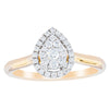 14ct Yellow Gold Diamond Pear Saturn Ring-Ring-Walker & Hall