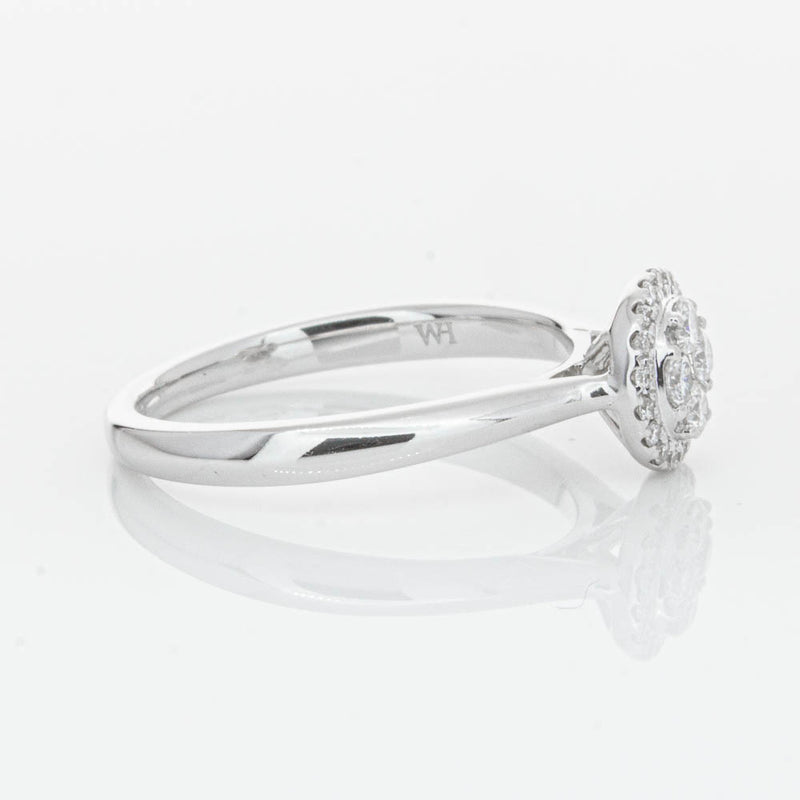 14ct White Gold Diamond Mini Saturn Ring-Ring-Walker & Hall