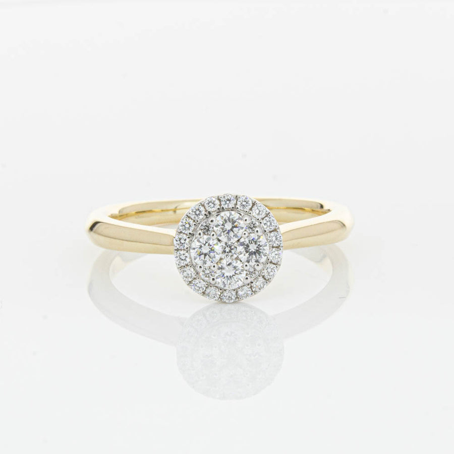 14ct Yellow Gold Diamond Mini Saturn Ring-Ring-Walker & Hall