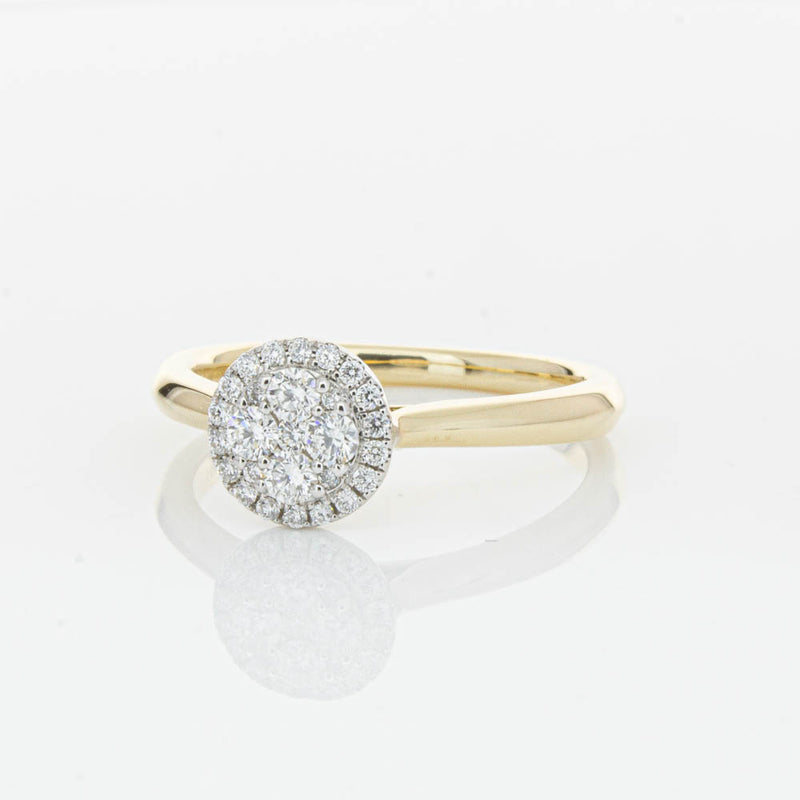 14ct Yellow Gold Diamond Mini Saturn Ring-Ring-Walker & Hall