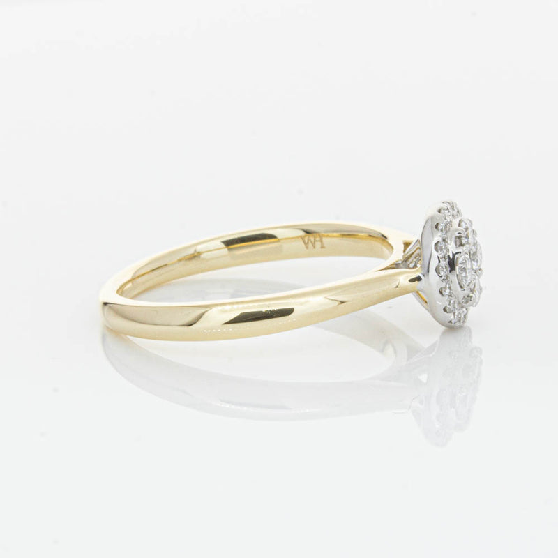 14ct Yellow Gold Diamond Mini Saturn Ring-Ring-Walker & Hall