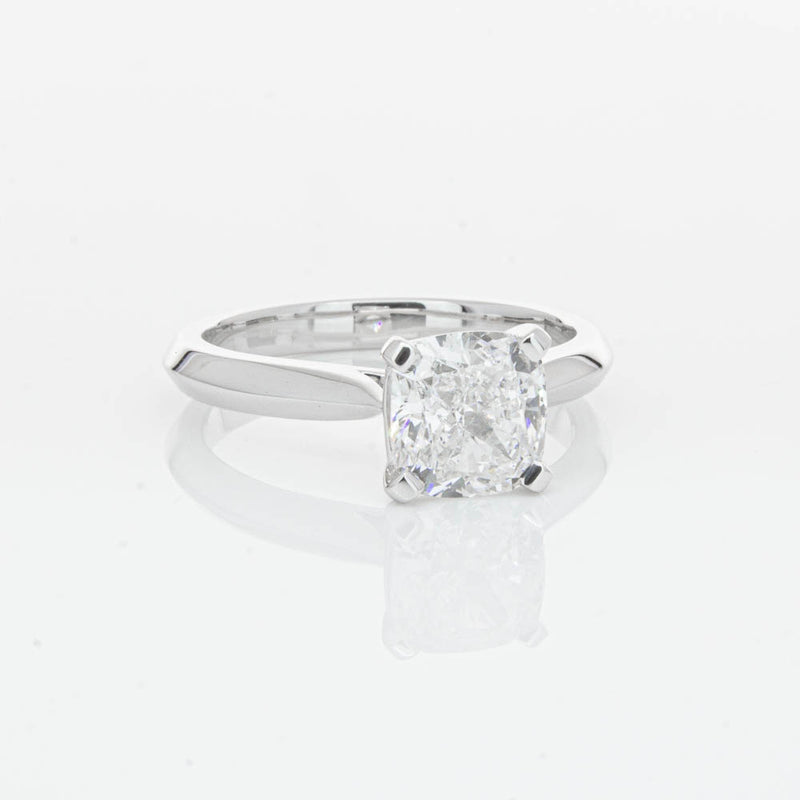 18ct White Gold 2.01ct Cushion Cut Diamond Venetian Ring-Ring-Walker & Hall