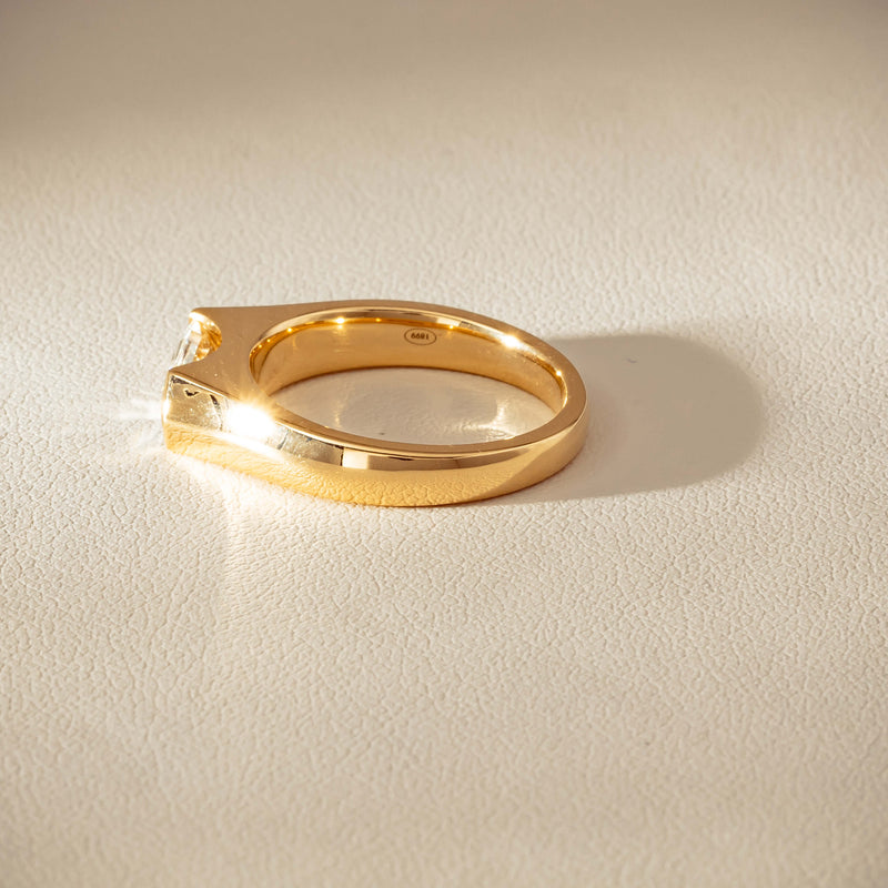 18ct Yellow Gold 1.00ct Oval Step-Cut Diamond Astrid Ring - Ring - Walker & Hall