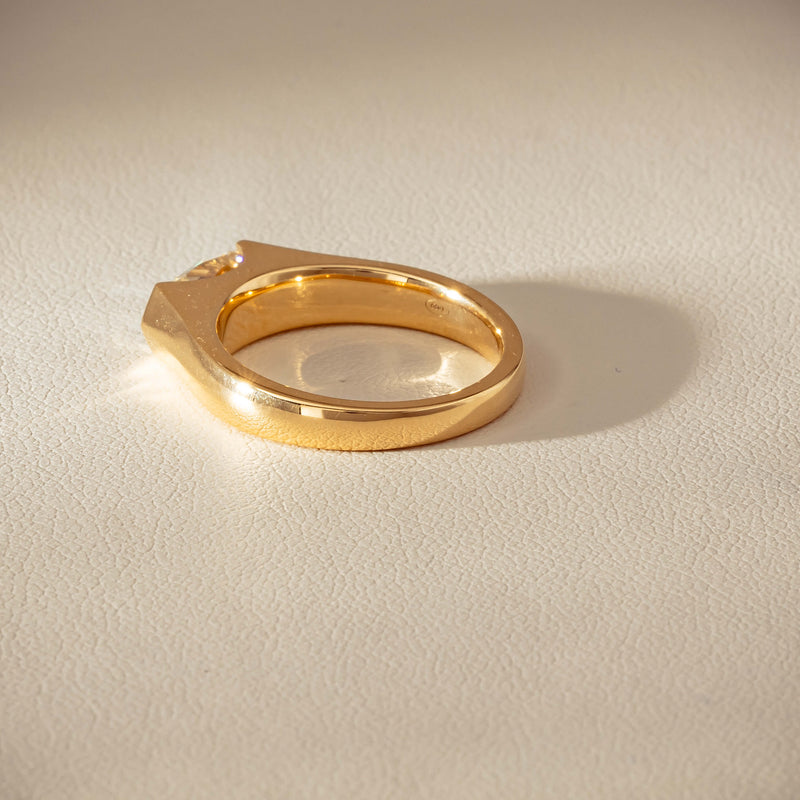 18ct Yellow Gold 1.00ct Oval Step-Cut Diamond Astrid Ring - Ring - Walker & Hall