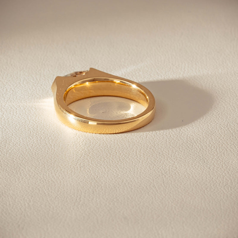 18ct Yellow Gold 1.00ct Oval Step-Cut Diamond Astrid Ring - Ring - Walker & Hall