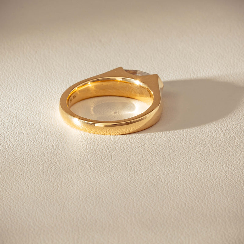 18ct Yellow Gold 1.00ct Oval Step-Cut Diamond Astrid Ring - Ring - Walker & Hall