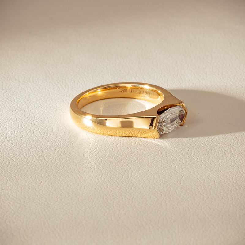 18ct Yellow Gold 1.00ct Oval Step-Cut Diamond Astrid Ring - Ring - Walker & Hall
