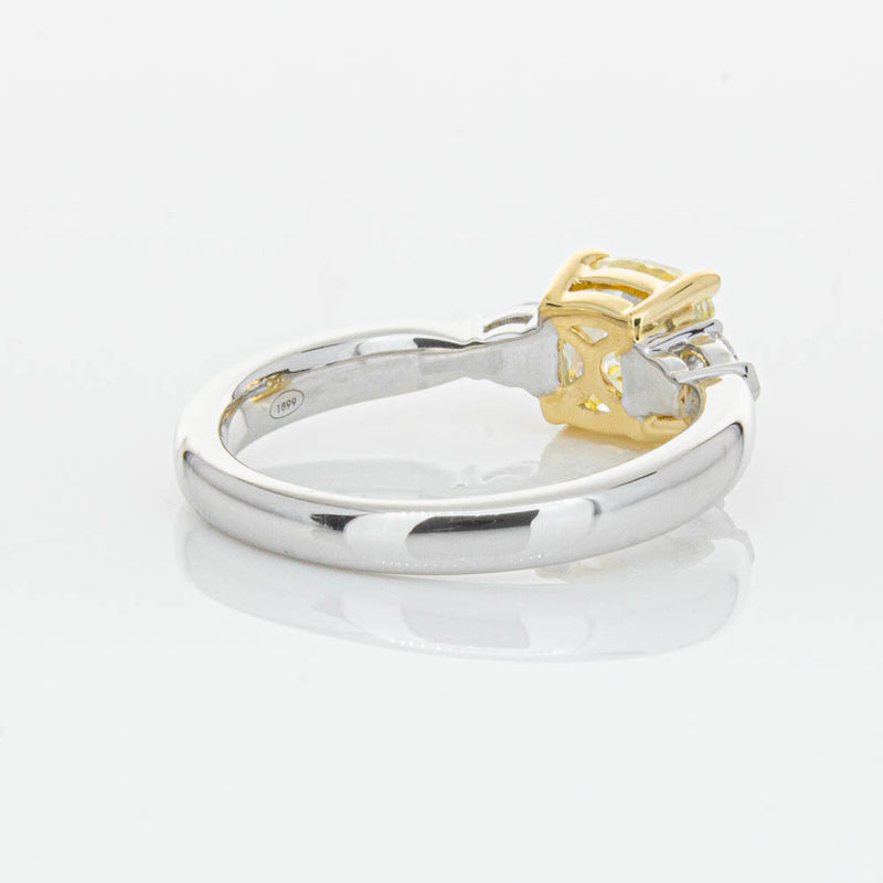 18ct White Gold 1.73ct Cushion Cut Yellow Diamond Ayla Ring-Ring-Walker & Hall