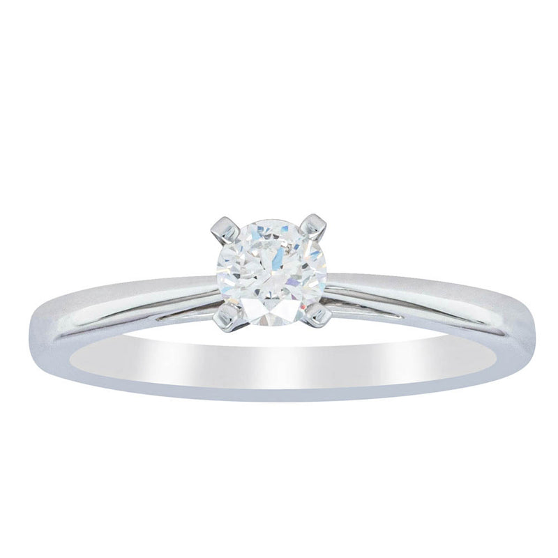 14ct White Gold .30ct Diamond Luna Ring-Ring-Walker & Hall