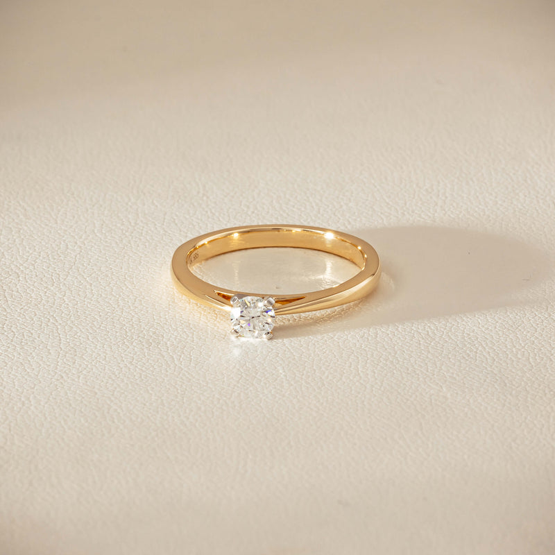 14ct Yellow Gold .30ct Diamond Luna Ring - Ring - Walker & Hall