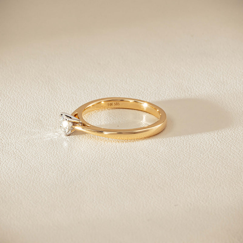 14ct Yellow Gold .30ct Diamond Luna Ring - Ring - Walker & Hall