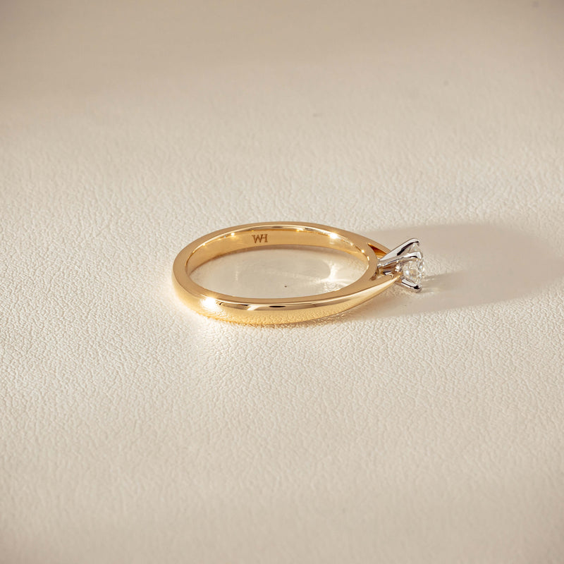 14ct Yellow Gold .30ct Diamond Luna Ring - Ring - Walker & Hall