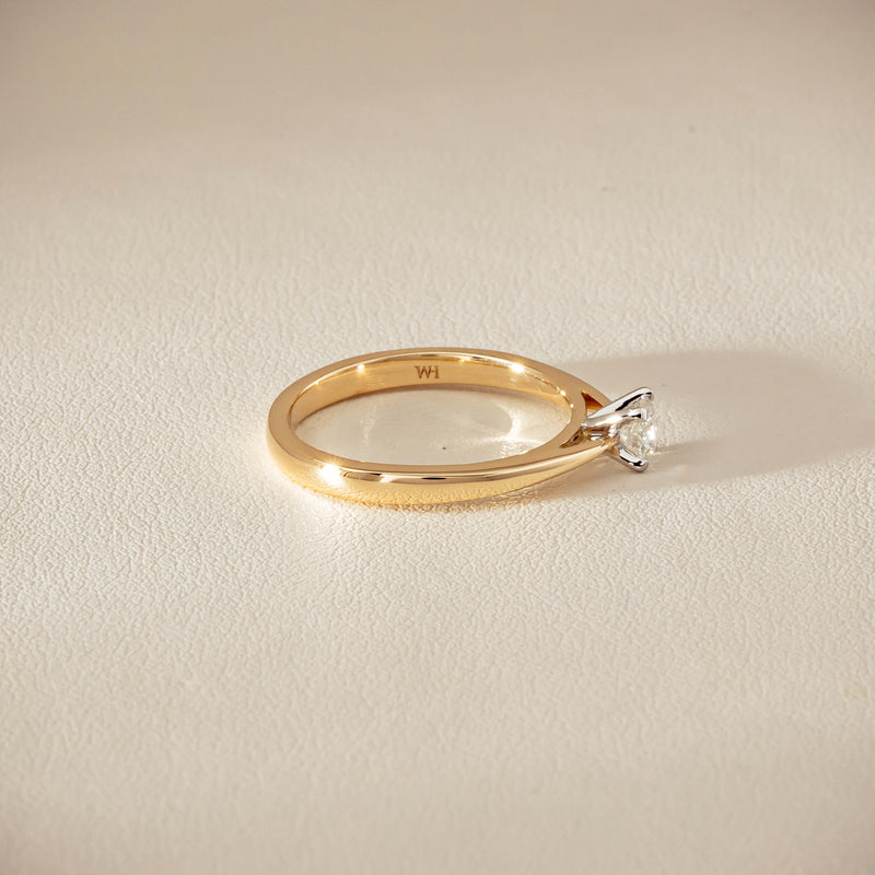 14ct Yellow Gold .30ct Diamond Luna Ring - Ring - Walker & Hall