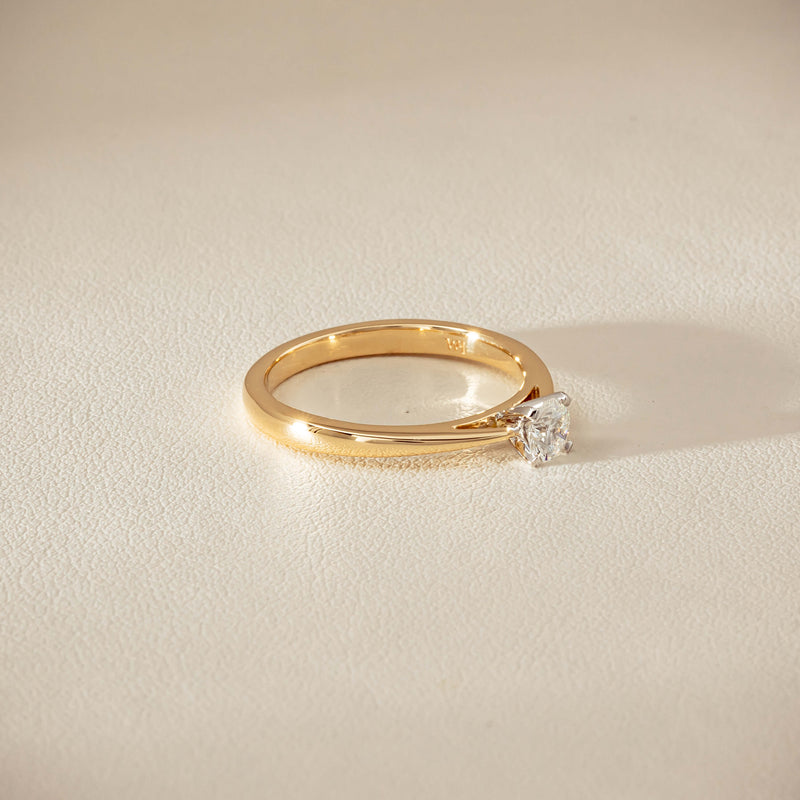 14ct Yellow Gold .30ct Diamond Luna Ring - Ring - Walker & Hall