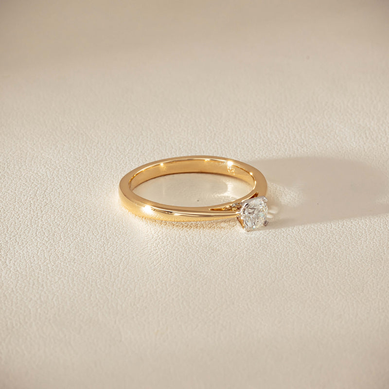 14ct Yellow Gold .30ct Diamond Luna Ring - Ring - Walker & Hall