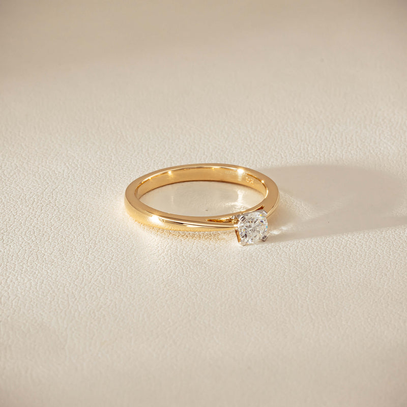 14ct Yellow Gold .30ct Diamond Luna Ring - Ring - Walker & Hall
