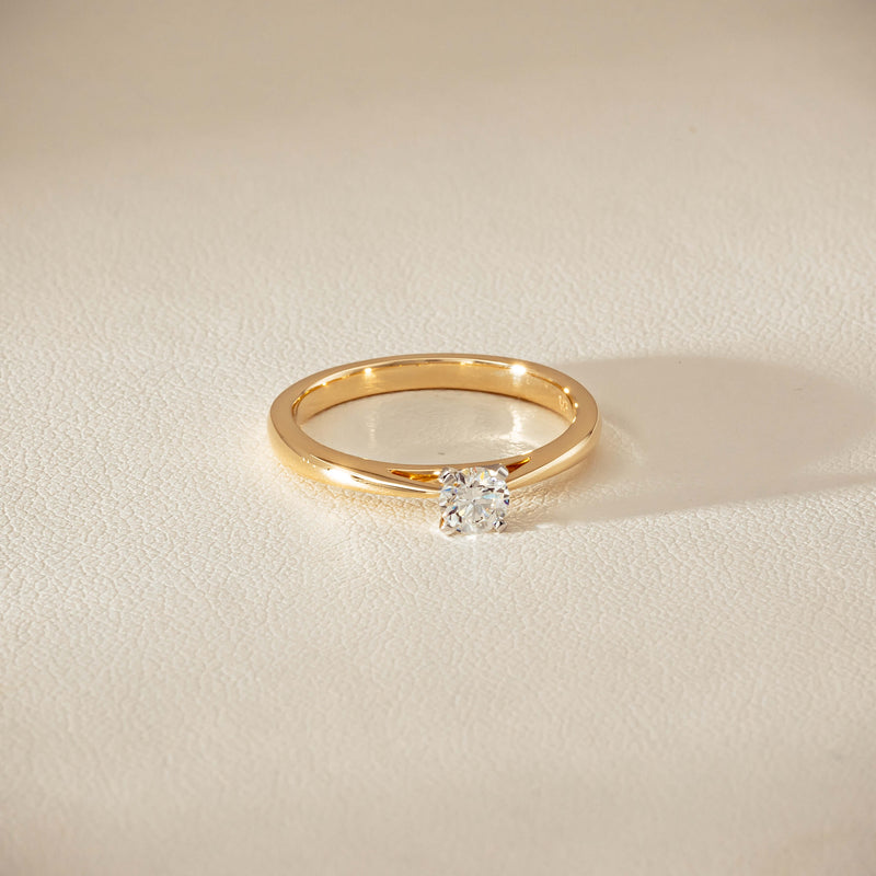14ct Yellow Gold .30ct Diamond Luna Ring - Ring - Walker & Hall