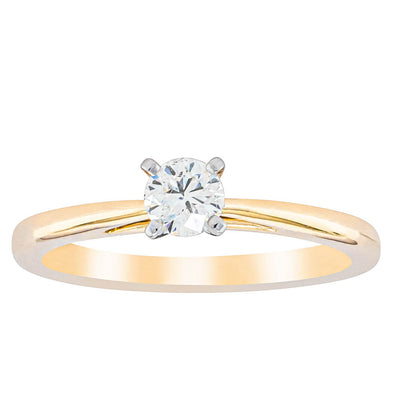14ct Yellow Gold .30ct Diamond Luna Ring-Ring-Walker & Hall