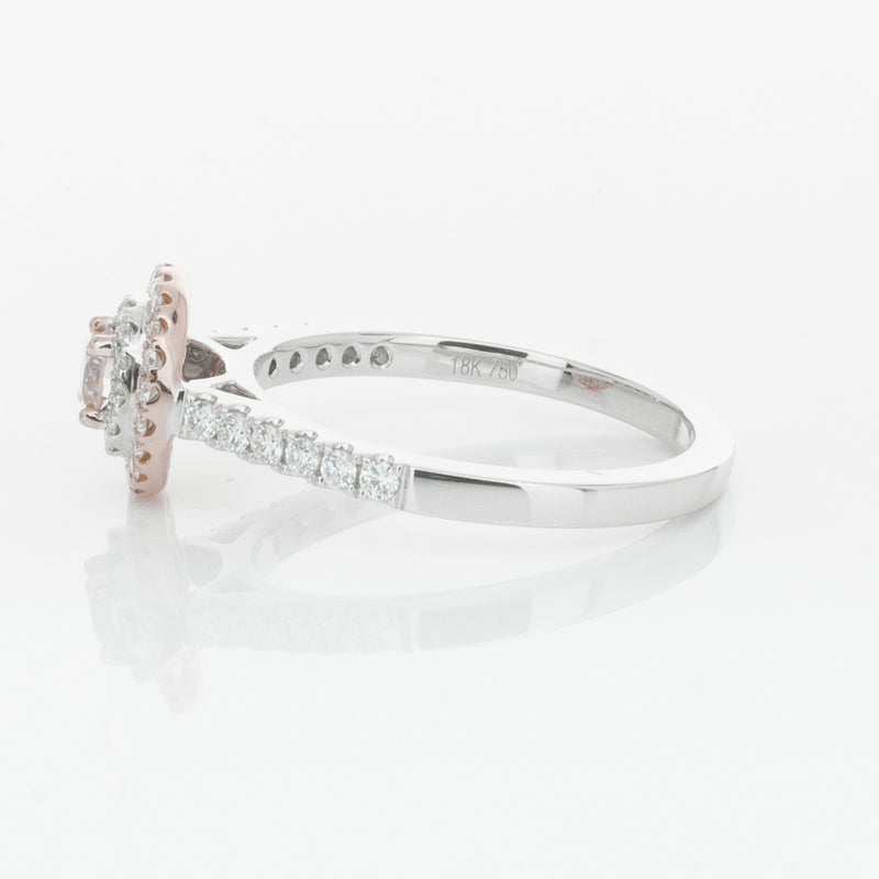 18ct White & Rose Gold .23ct Diamond Rosa Ring-Ring-Walker & Hall