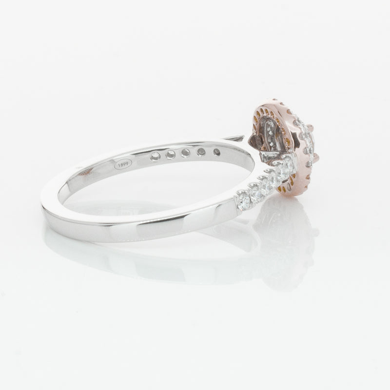 18ct White & Rose Gold .23ct Diamond Rosa Ring-Ring-Walker & Hall