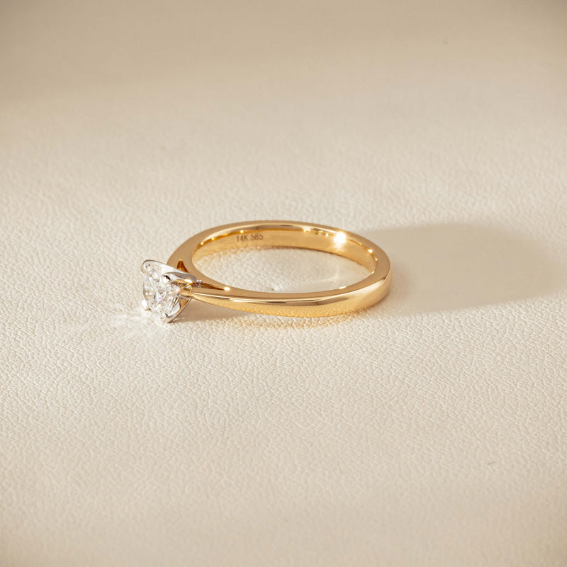 14ct Yellow Gold .50ct Diamond Luna Ring - Ring - Walker & Hall