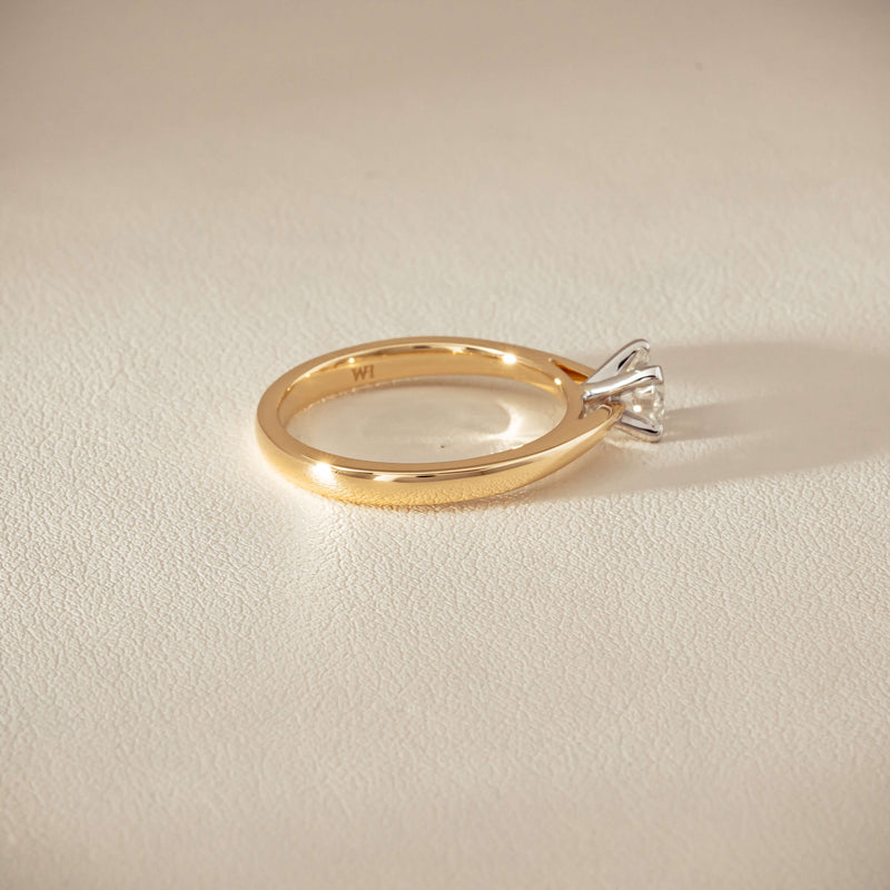 14ct Yellow Gold .50ct Diamond Luna Ring - Ring - Walker & Hall