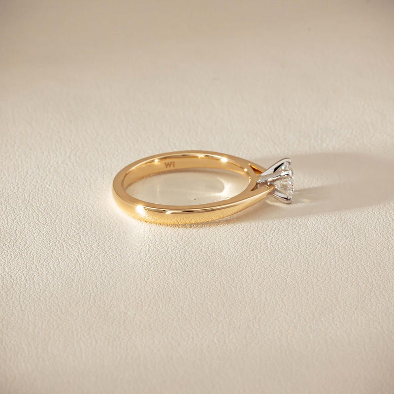 14ct Yellow Gold .50ct Diamond Luna Ring - Ring - Walker & Hall