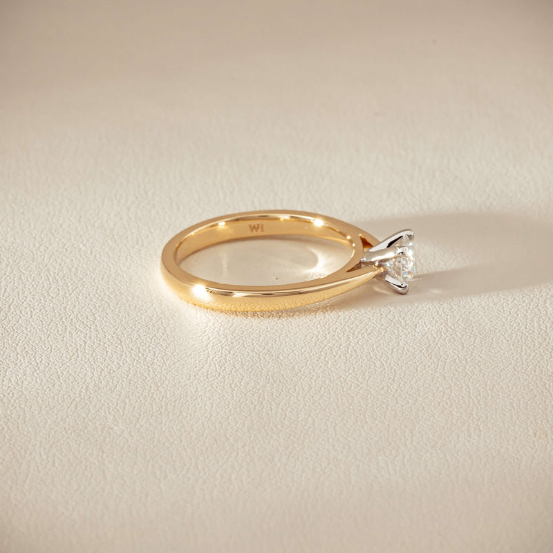 14ct Yellow Gold .50ct Diamond Luna Ring - Ring - Walker & Hall