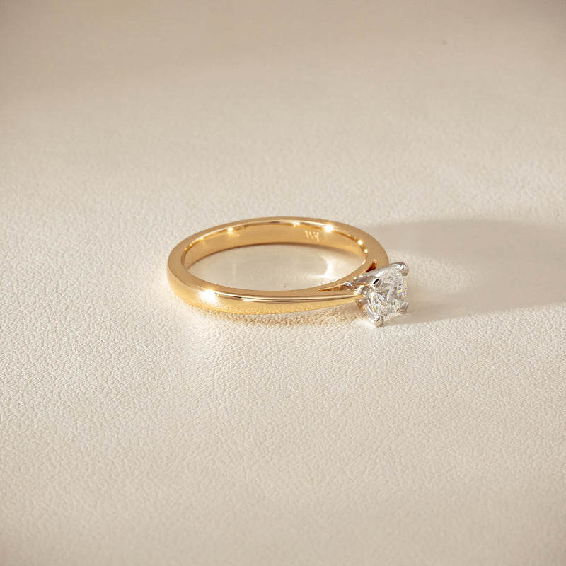 14ct Yellow Gold .50ct Diamond Luna Ring - Ring - Walker & Hall
