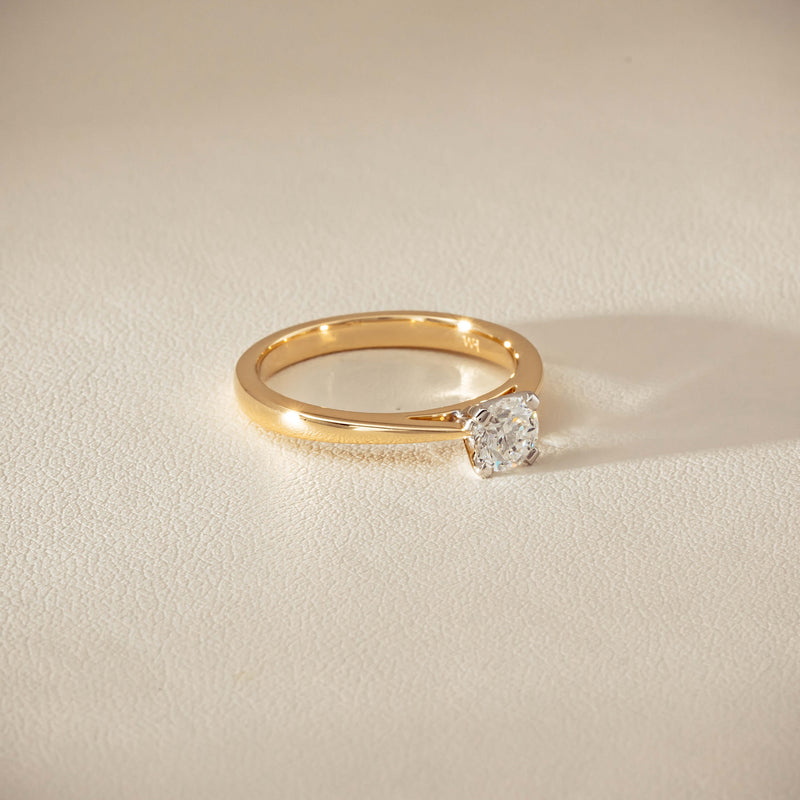 14ct Yellow Gold .50ct Diamond Luna Ring - Ring - Walker & Hall