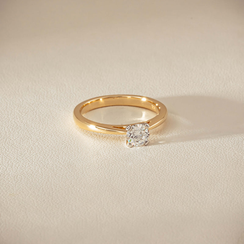 14ct Yellow Gold .50ct Diamond Luna Ring - Ring - Walker & Hall