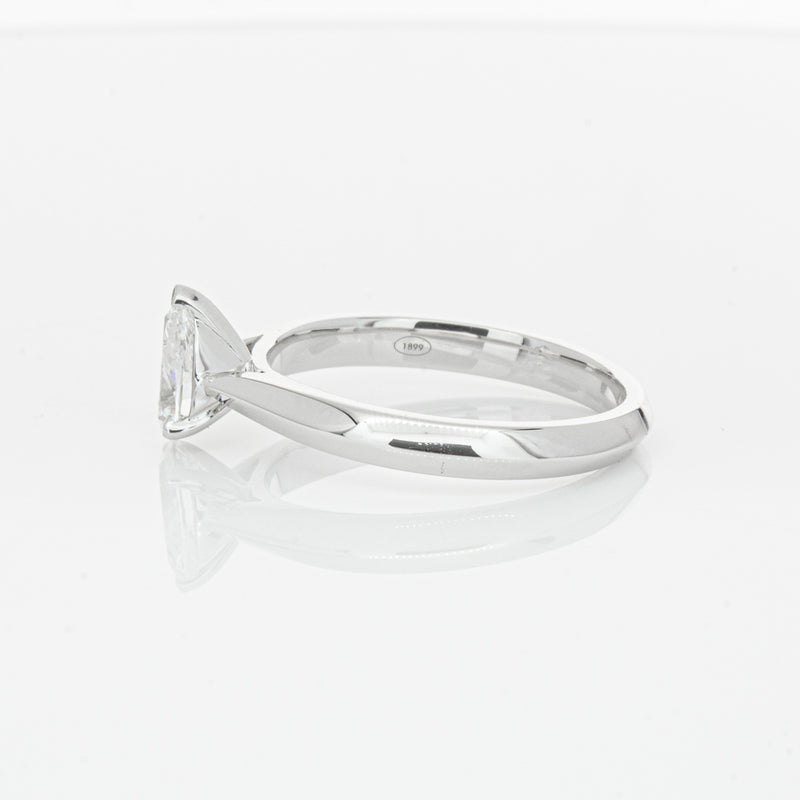 18ct White Gold .71ct Pear Diamond Venetian Ring-Ring-Walker & Hall