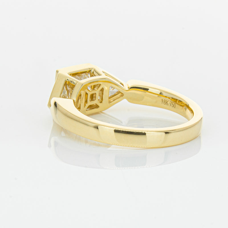 18ct Yellow Gold 1.52ct Princess Cut Diamond Ring-Ring-Walker & Hall