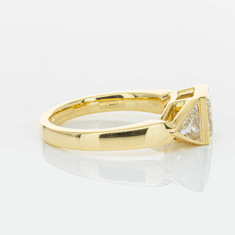 18ct Yellow Gold 1.52ct Princess Cut Diamond Ring-Ring-Walker & Hall