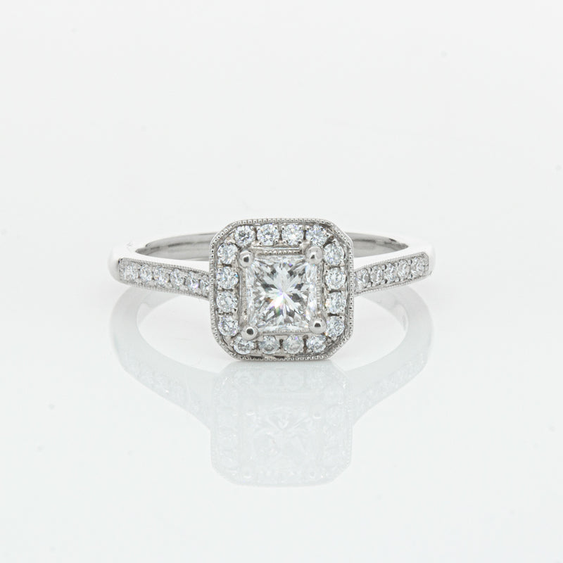 Platinum .46ct Princess Cut Reclaimed Diamond Mandalay Ring-Ring-Walker & Hall