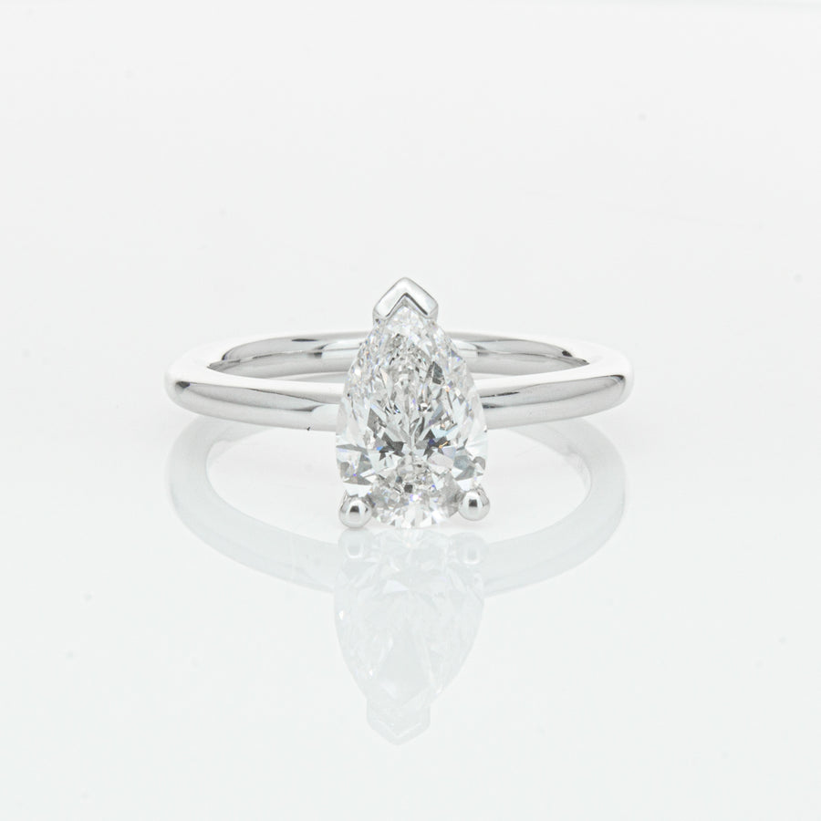 18ct White Gold 1.51ct Pear Cut Diamond Melba Ring-Ring-Walker & Hall