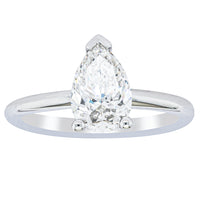 18ct White Gold 1.51ct Pear Cut Diamond Melba Ring-Ring-Walker & Hall