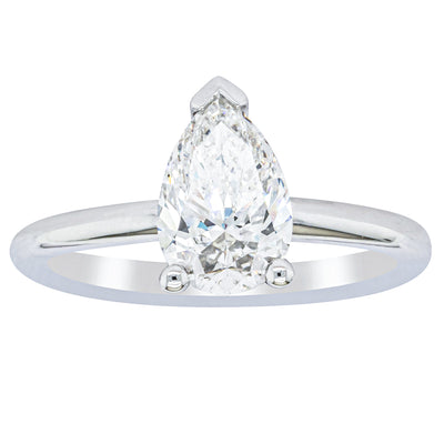 18ct White Gold 1.51ct Pear Cut Diamond Melba Ring-Ring-Walker & Hall