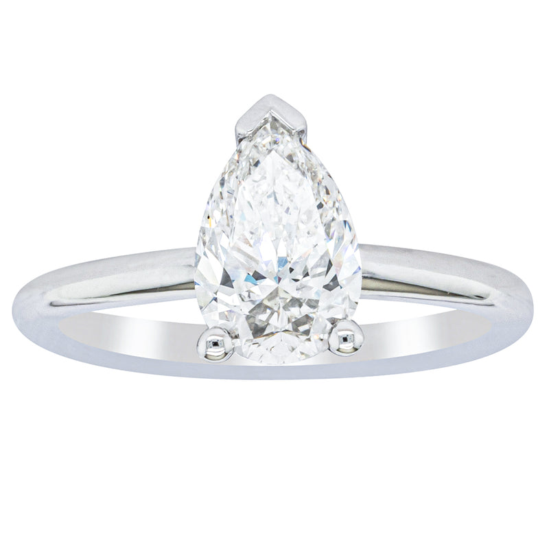 18ct White Gold 1.51ct Pear Cut Diamond Melba Ring-Ring-Walker & Hall