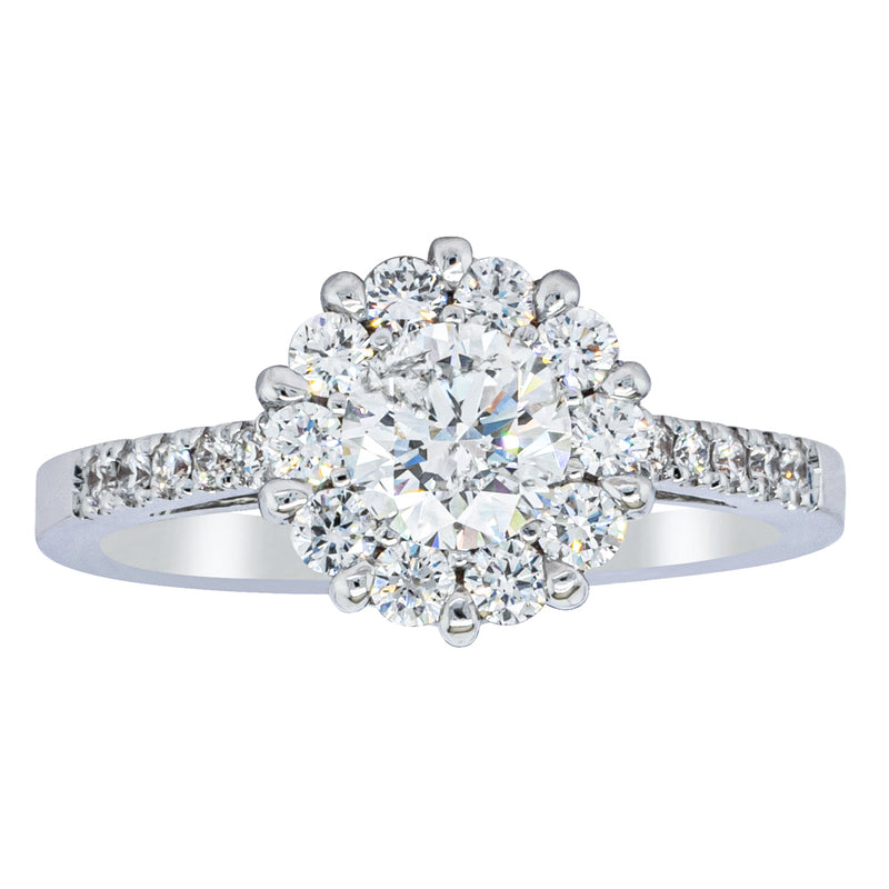 Deja Vu 18ct White Gold .60ct Diamond Cluster Ring-Ring-Walker & Hall
