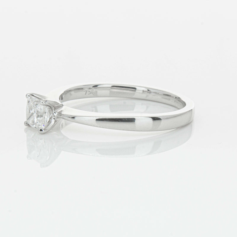 18ct White Gold .47ct Princess Cut Reclaimed Diamond Royale Ring-Ring-Walker & Hall