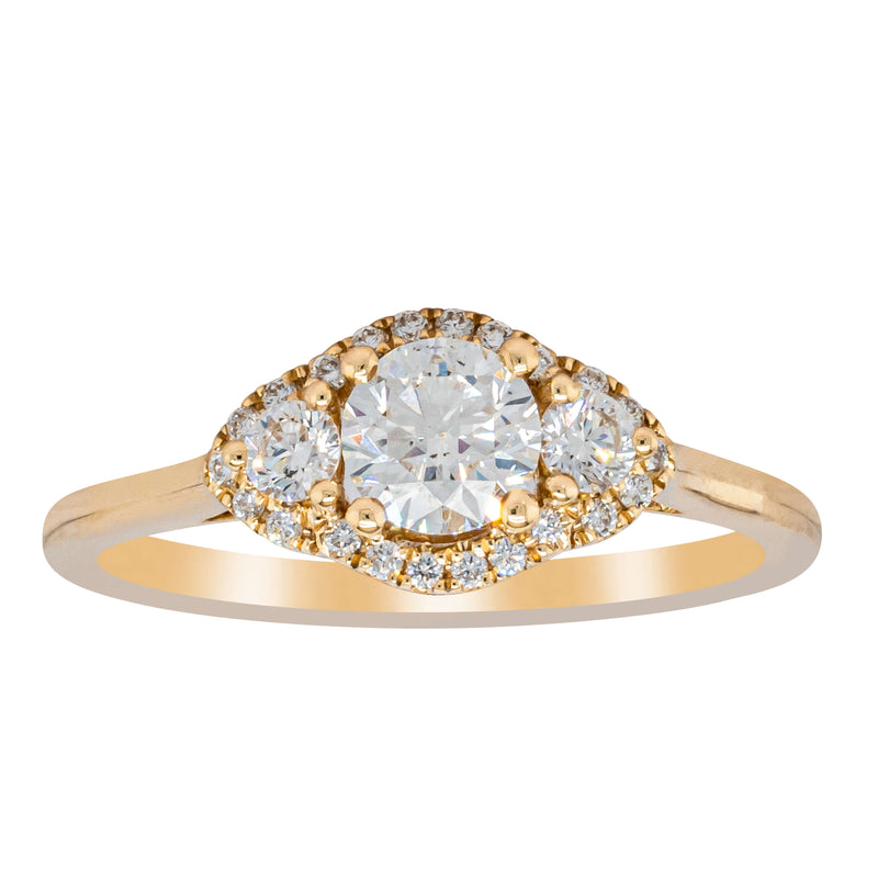 18ct Yellow Gold .44ct Diamond Posie Ring-Ring-Walker & Hall