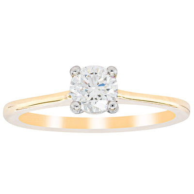 18ct Yellow Gold .45ct Diamond Solitaire Ring-Ring-Walker & Hall