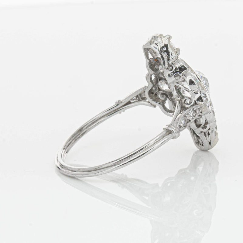 Vintage Platinum Diamond & Emerald Ring-Ring-Walker & Hall