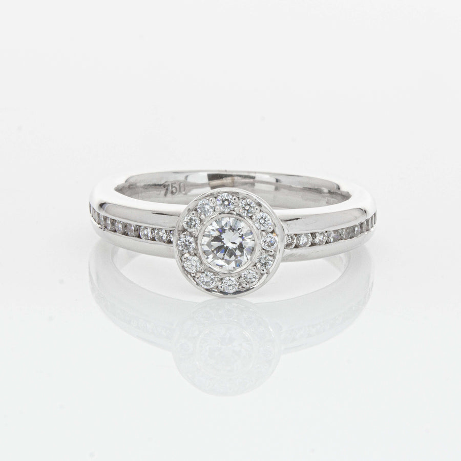 Deja Vu 18ct White Gold .25ct Diamond Cluster Ring-Ring-Walker & Hall