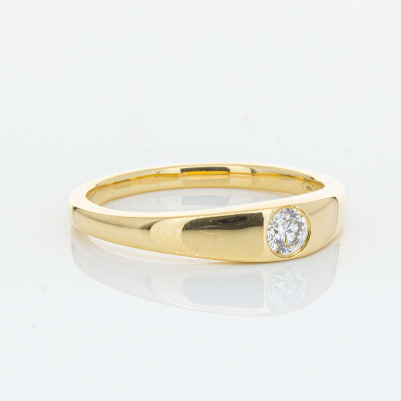 18ct Yellow Gold .16ct Diamond Gypsy Ring-Ring-Walker & Hall