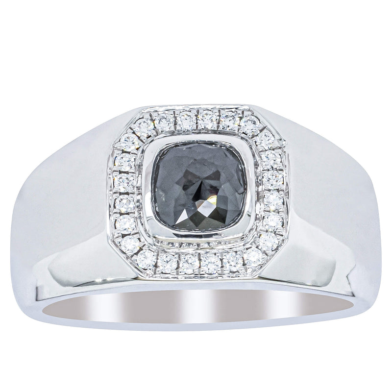 Platinum 1.10ct Black Diamond Mens Ring-Ring-Walker & Hall