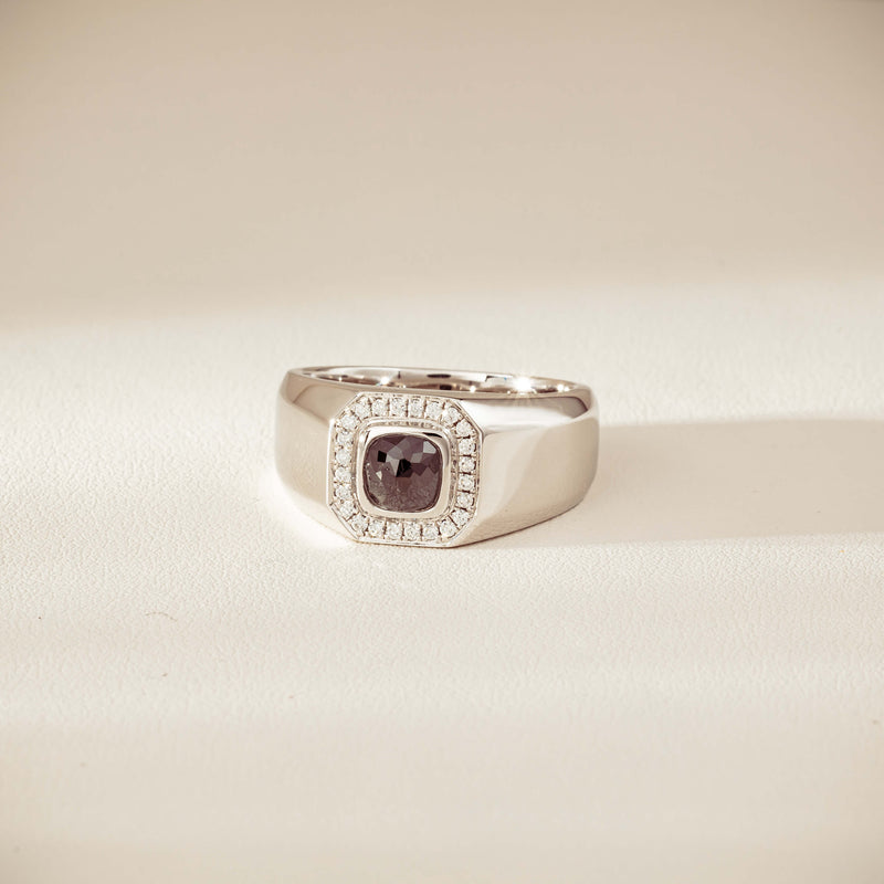 Platinum 1.10ct Black Diamond Mens Ring-Ring-Walker & Hall